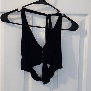 Black super cropped shirt